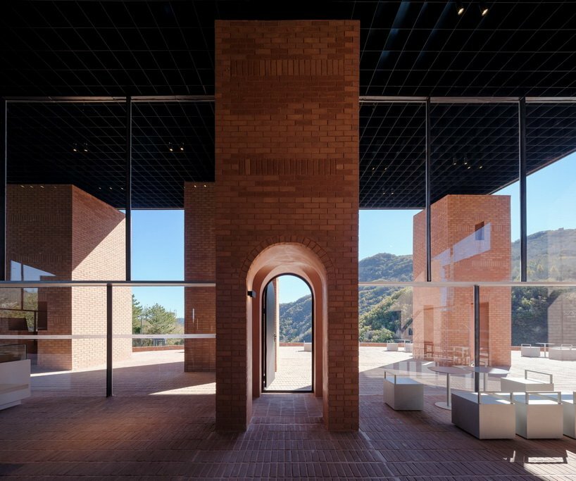 one of the brick pavilions is an entrance