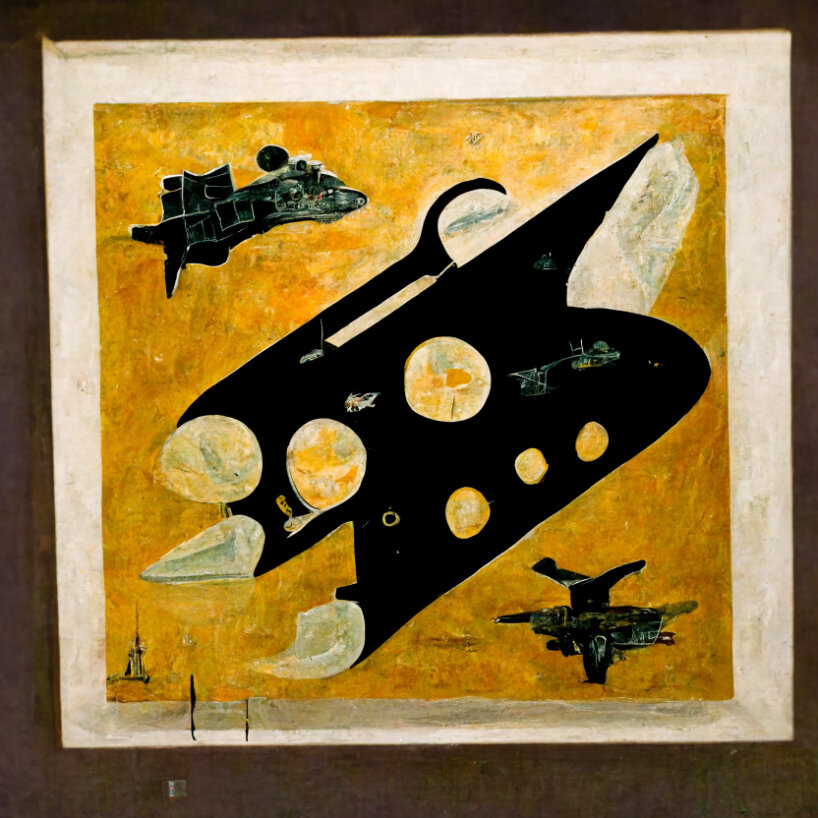 filippo nassetti’s AI designs place spaceships into the painted worlds of bosch and caravaggio