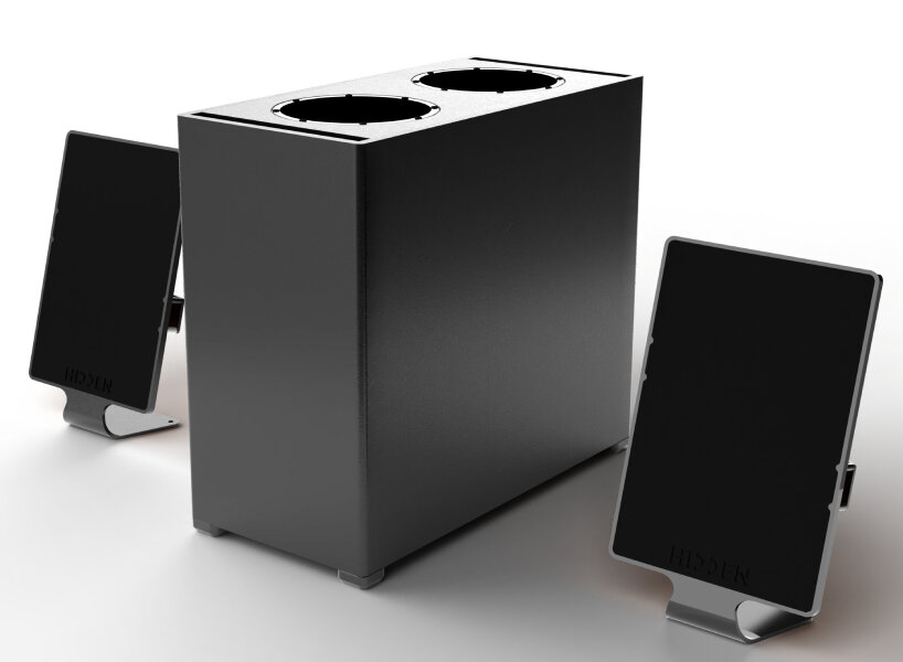 super thin speakers ‘hidden sound’ produce hifi audio for a 360-degree sound experience