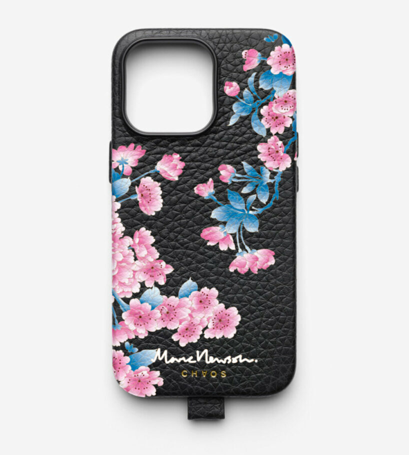 MARC NEWSON X CHAOS | Black Blossom Leather iPhone Case, 2022