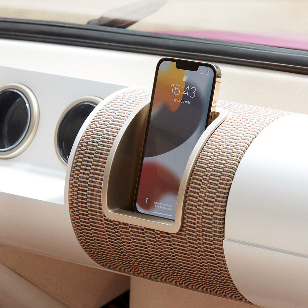 the dashboard incorporates a phone dock