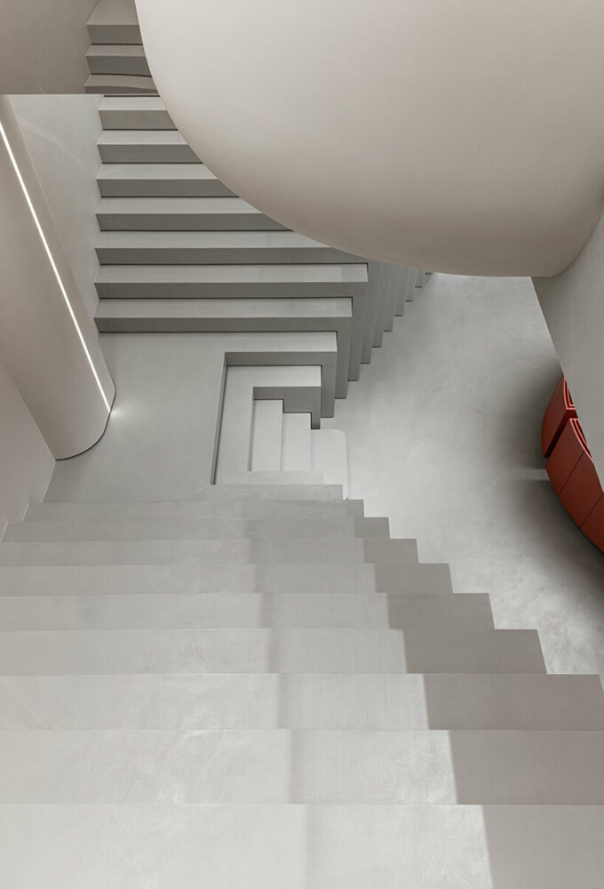 the primitive, geometric forms are superimposed in a harmonious composition