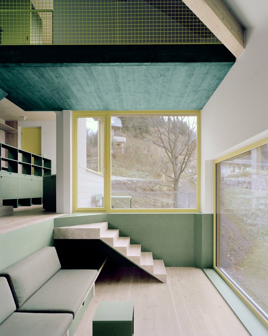 playful 'spatial situations' form wooden vacation house in germany's black forest