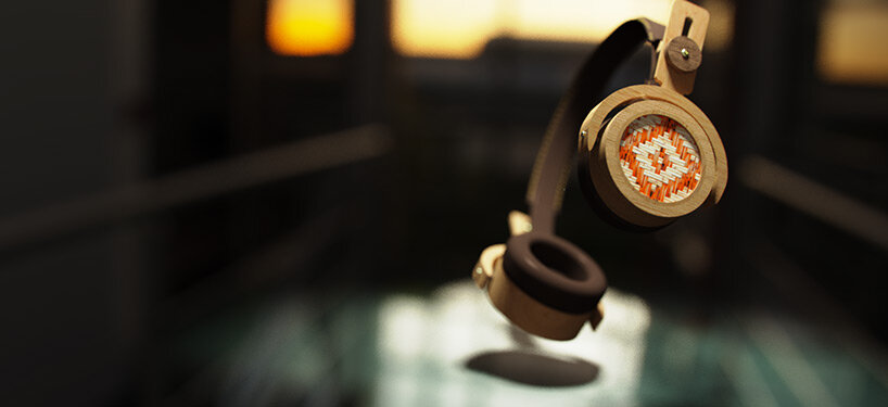 this bamboo headphones concept merges traditional indian