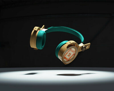 this bamboo headphones concept merges traditional indian craftsmanship and sustainability