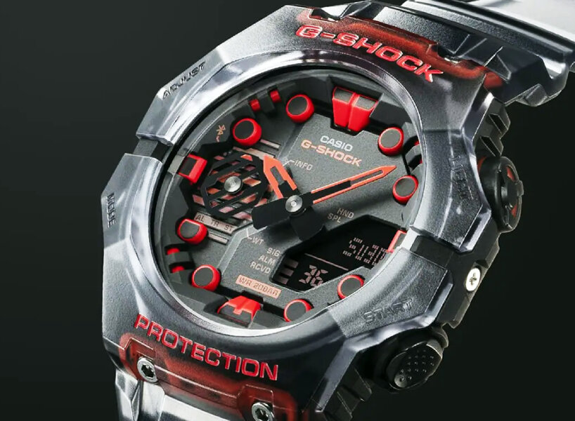 smartwatch casio G-SHOCK GA-B001 features built-in bluetooth & integrated bezels & band