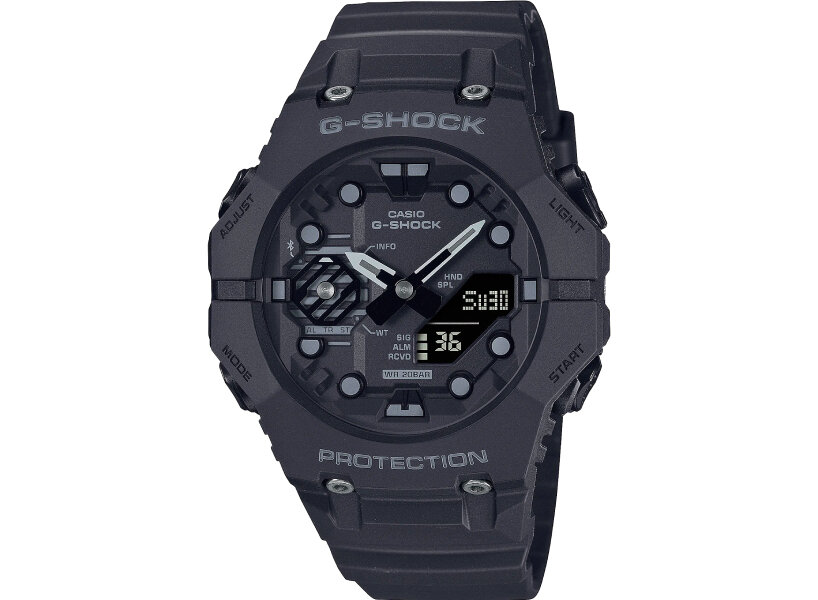smartwatch casio G-SHOCK GA-B001 features bluetooth & integrated bezels & band