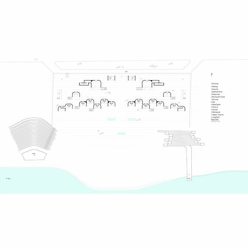 camouflaged kapar volumes emerge from arid irani landscape in ribbon-like chabahar resort by disc architects