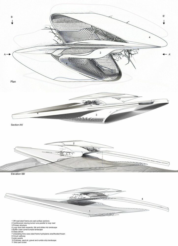 tilted hydroplane plan and views