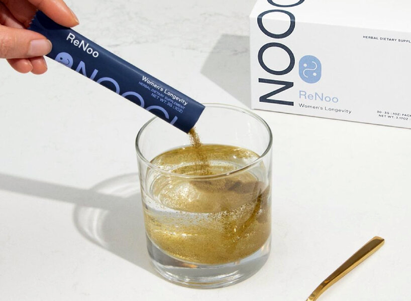 soft tones, sans serif, and glass jars modernize NOOCI’s traditional chinese medicine