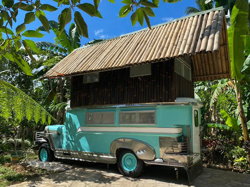filipino designer converts old jeepney into two-story campervan home