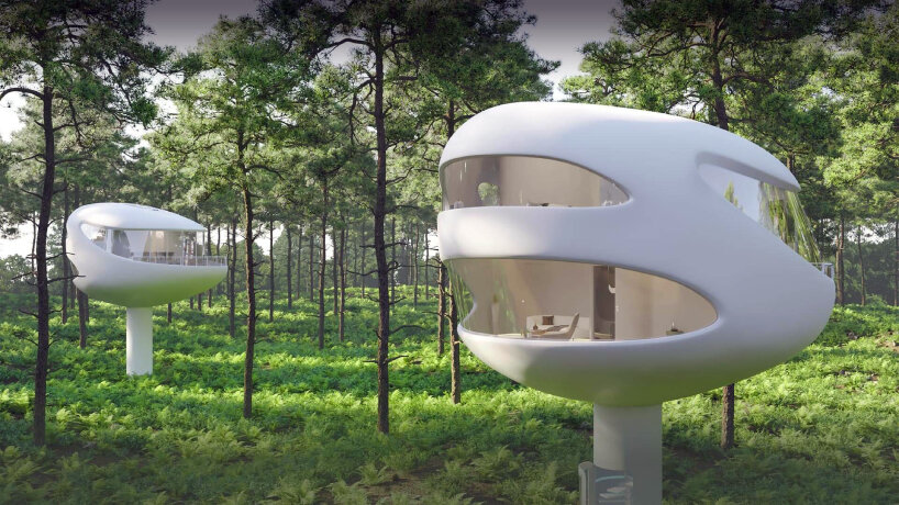 seashell floating pods offer deluxe residence in nature and on the sea