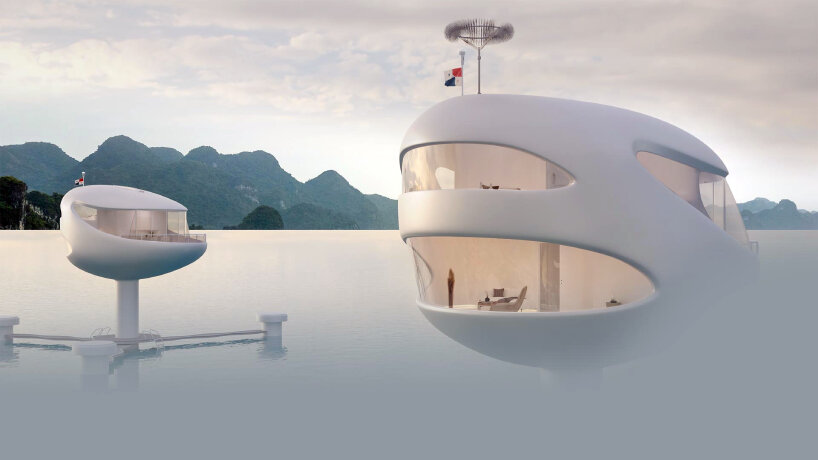 seashell floating pods offer deluxe residence in nature and on the sea