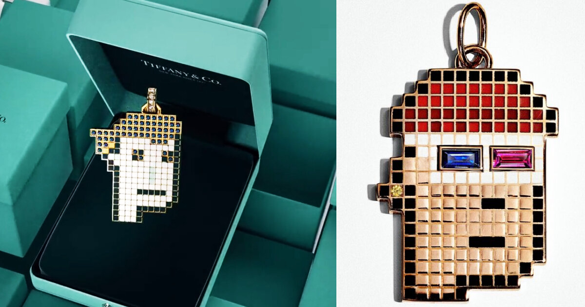 exclusive cryptopunk pendants by tiffany & co. priced at 50,000 USD