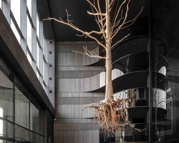 YOD group suspends sycamore tree installation to illuminate grand hotel atrium in ukraine