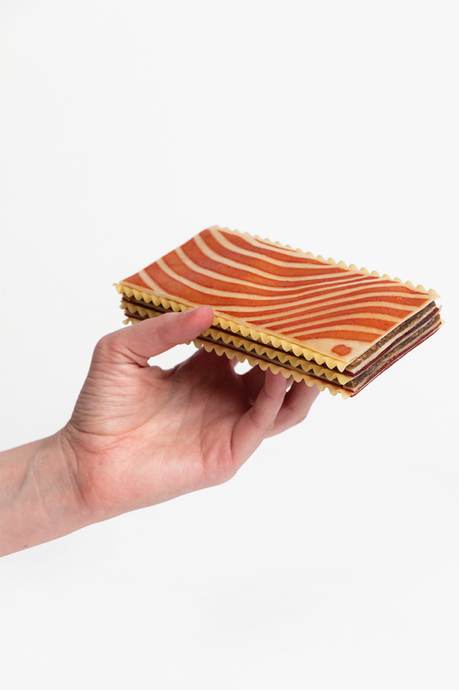 naked lasagna – layers of 'Beyond-Meat', cheese, tomato sauce, and lasagna