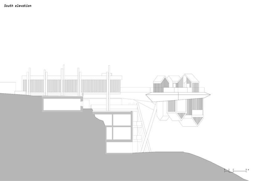 noa* defies gravity in the dolomites with its inverted ‘hub of huts’ spa