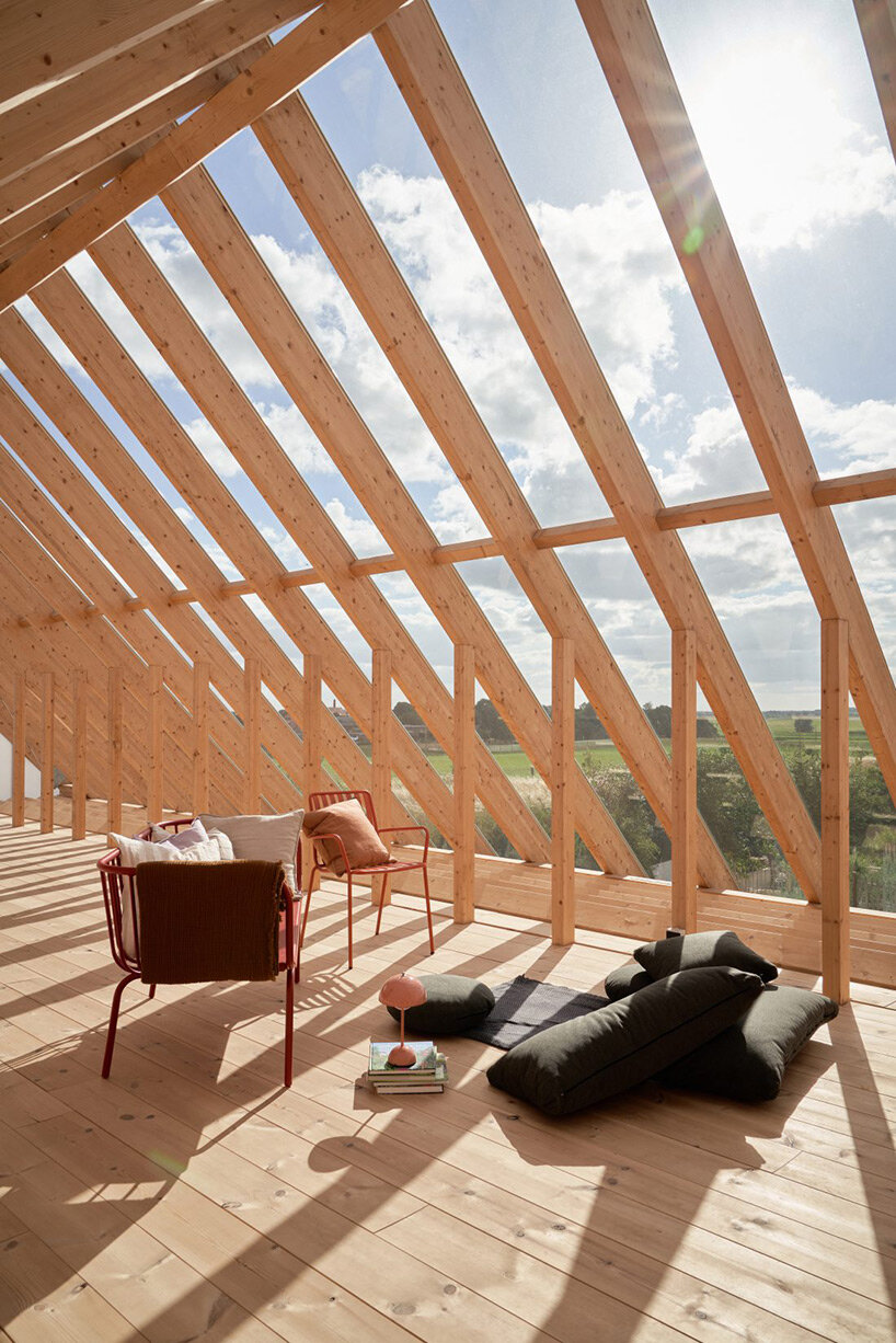 sigurd larsen tops weekend home in german countryside with clear glass gable roof