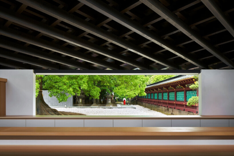hiroshi nakamura’s ueno toshogu shrine juyosho in japan revives felled ginkgo tree as roof