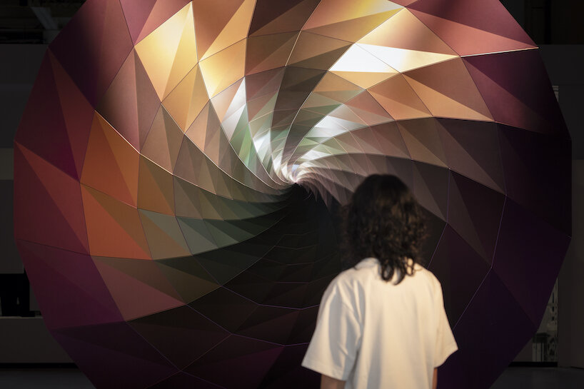 we+’s sizeable vortex installation boasts dynamic, iridescent colors