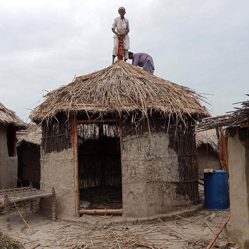 these octagonal bamboo shelters are gradually reviving flood-hit villages in pakistan