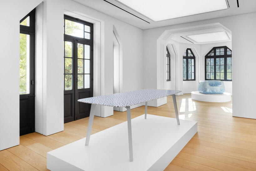 interview with marc newson on his blue and white designs at gagosian athens