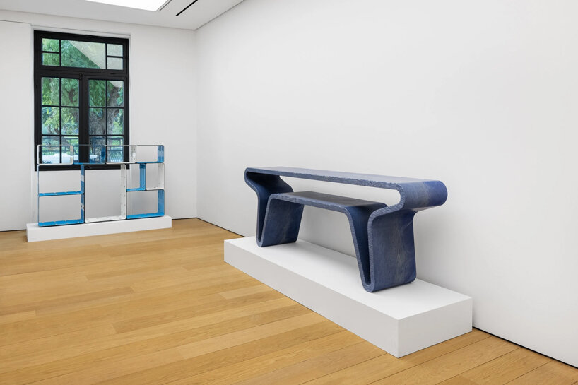 interview with marc newson on his blue and white limited designs at gagosian athens