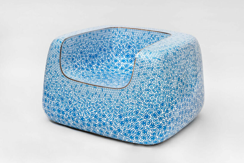 Cloisonné White and Blue Chair