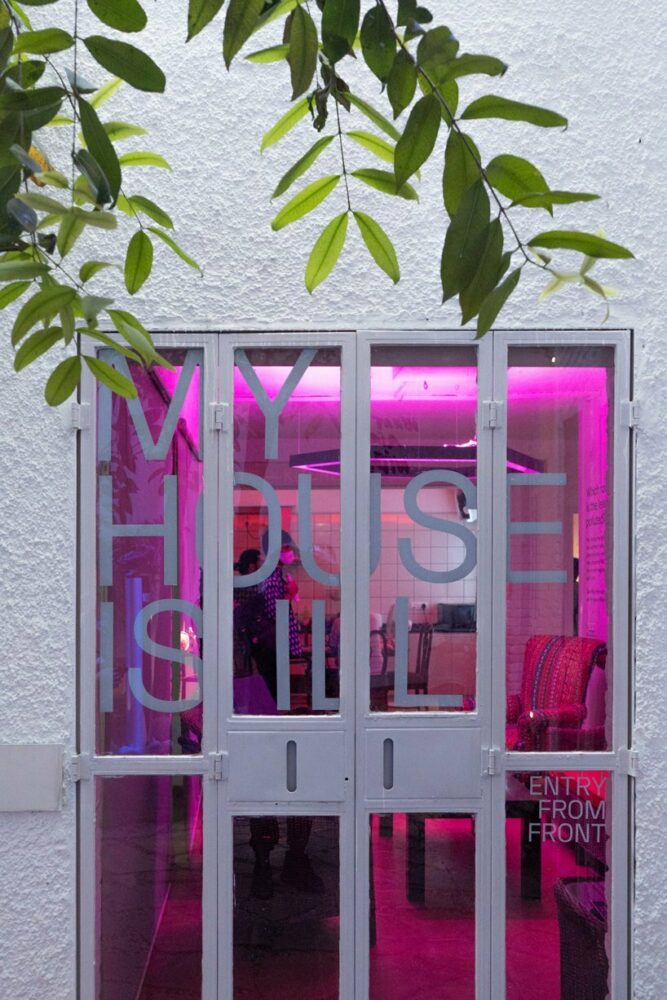 the installation was hosted in the artist residency at Khoj Studios, Delhi