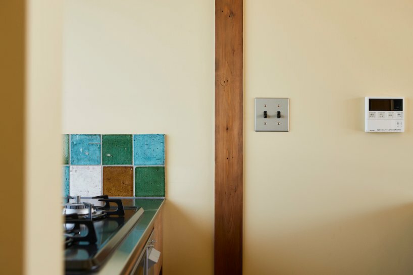 flat's kitchen colorful tones detail