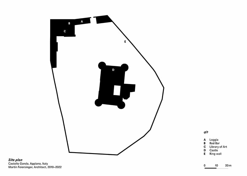 site plan of Castello Ganda Art Library