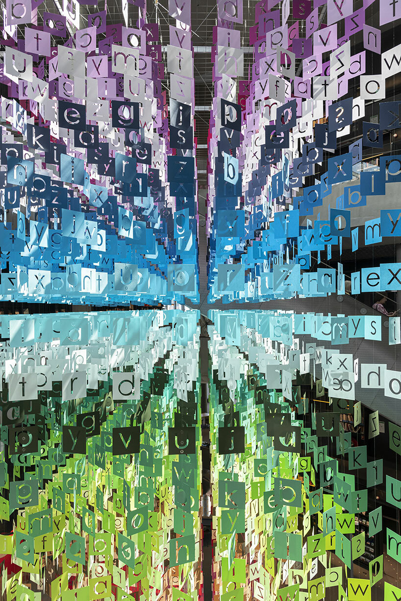 emmanuelle moureaux’s latest installation ‘100 colors no. 37’ hovers in oslo public library - 2