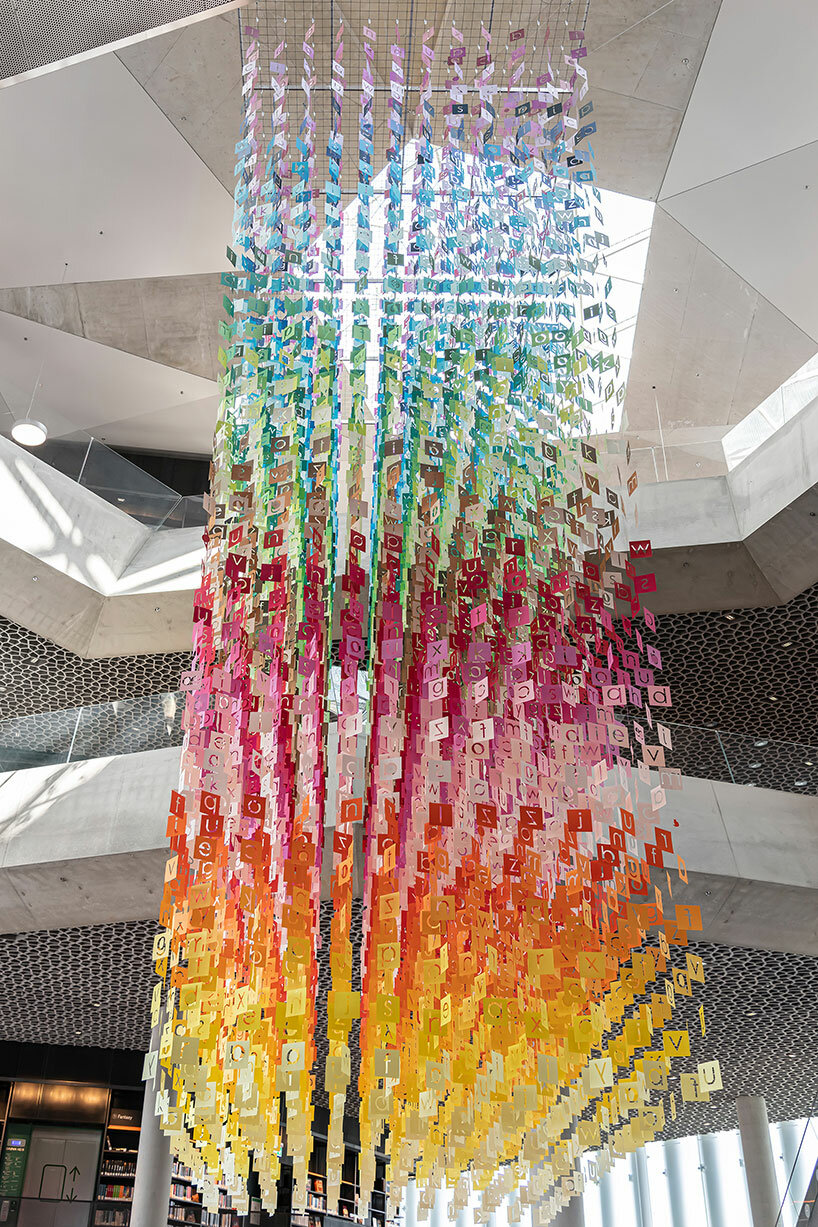 emmanuelle moureaux’s latest installation ‘100 colors no. 37’ hovers in oslo public library - 3