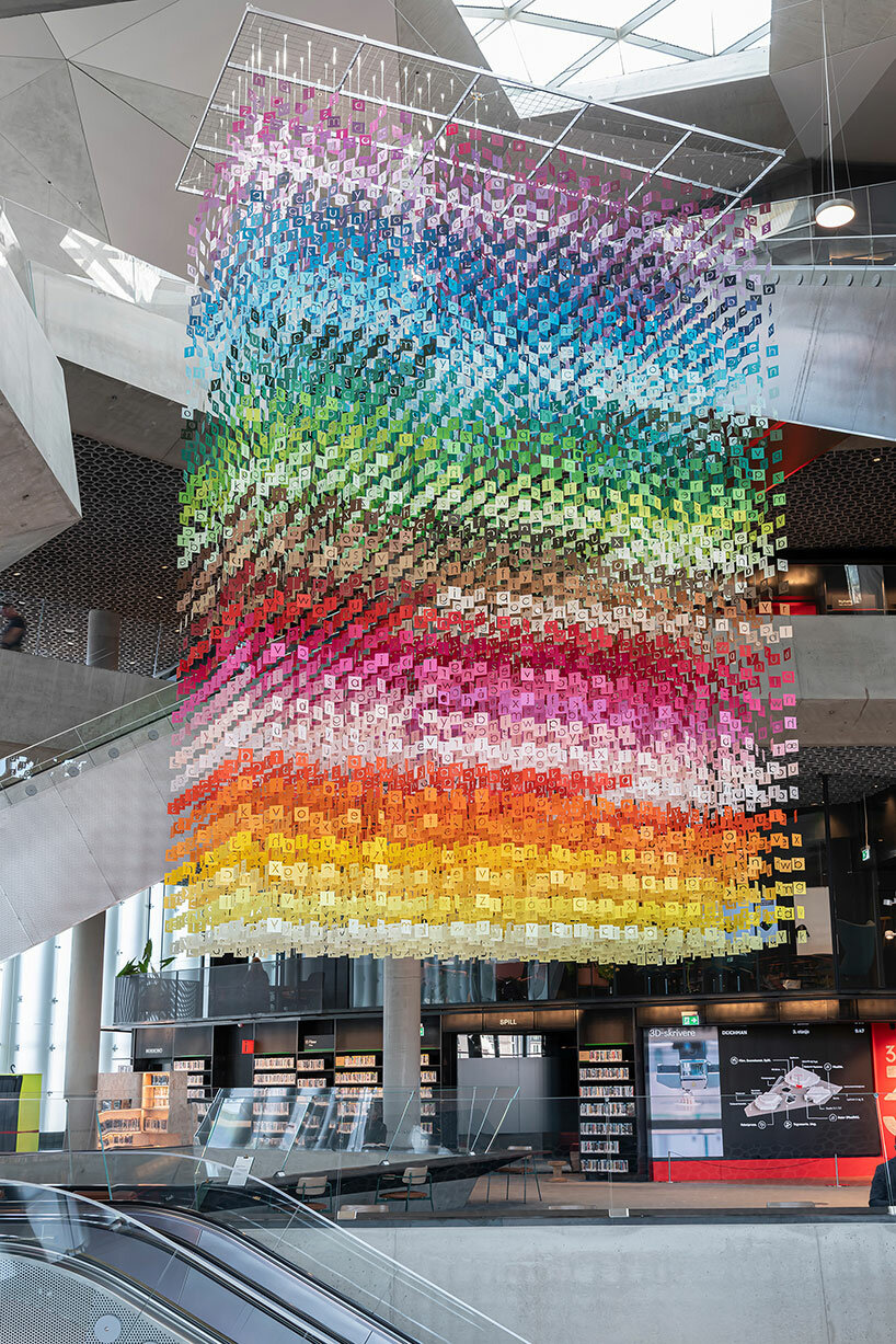 emmanuelle moureaux’s latest installation ‘100 colors no. 37’ hovers in oslo public library - 4