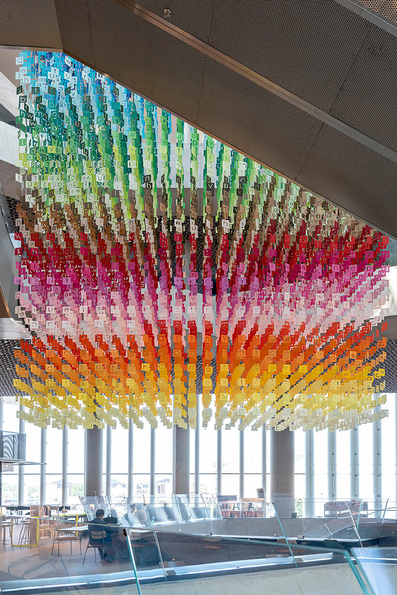 emmanuelle moureaux’s latest installation ‘100 colors no. 37’ hovers in oslo public library - 1