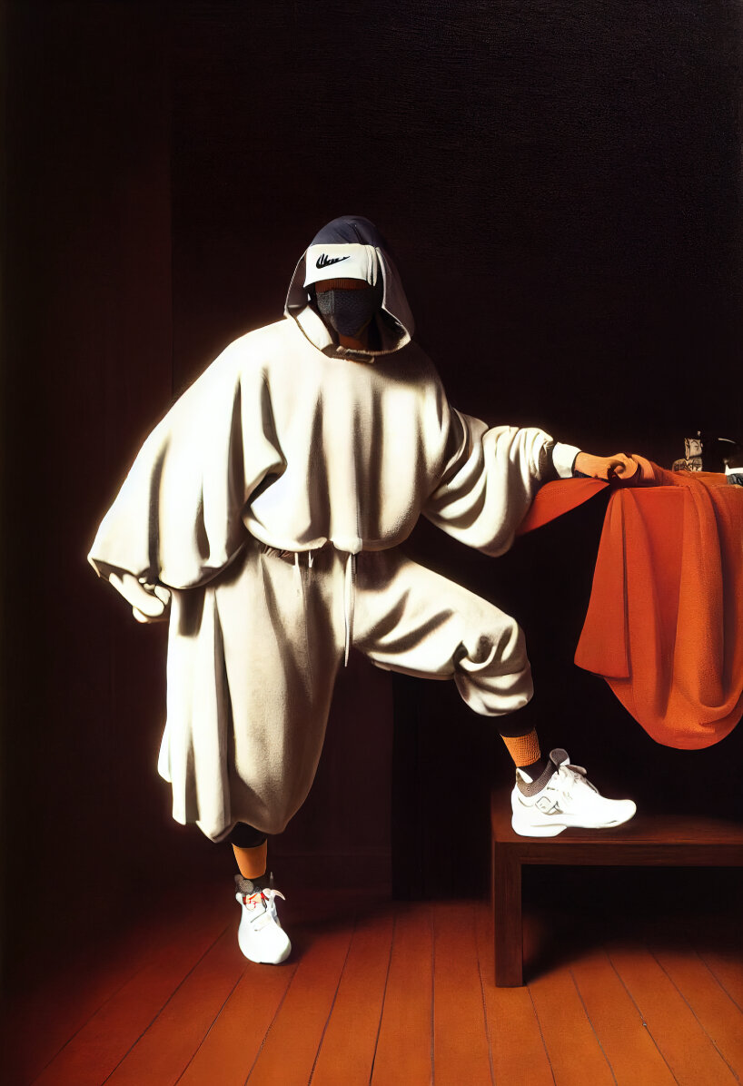AI vibes with nike streetwear in the renaissance era