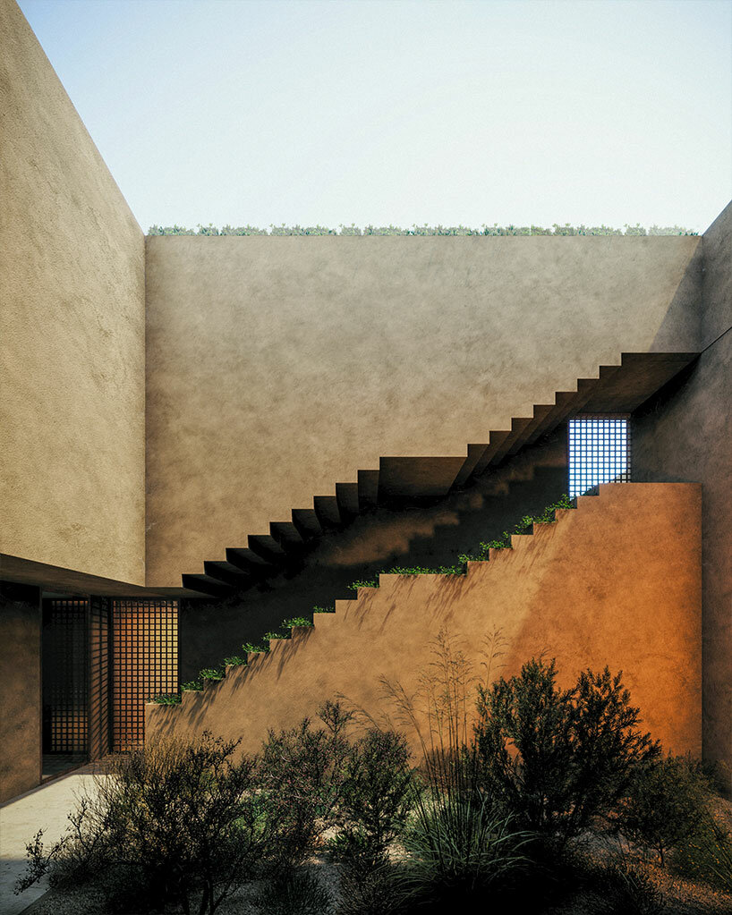 central courtyard + terraces by OODA bring nature into cloister-like residential complex in portugal