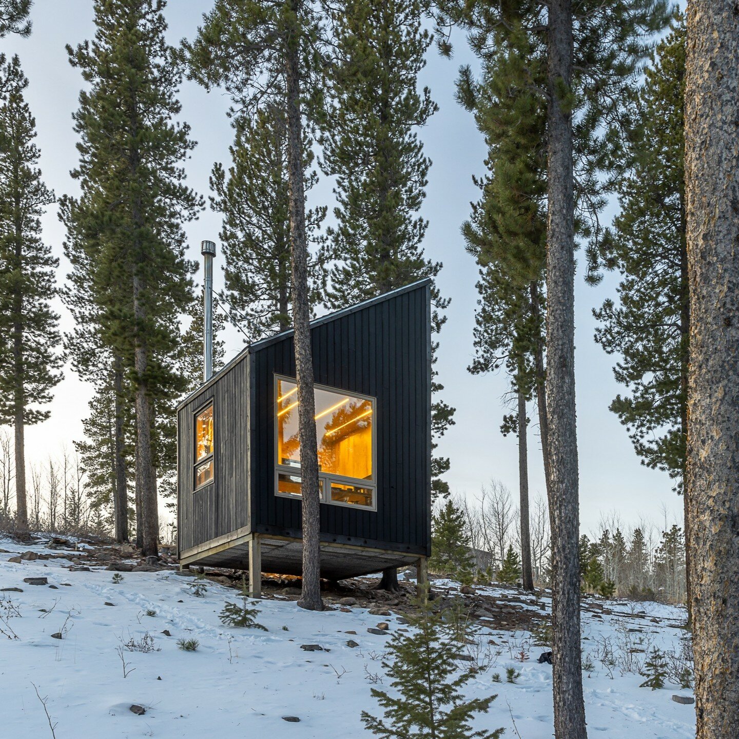 michael quirk completes tiny net-zero cabin in colorado forest