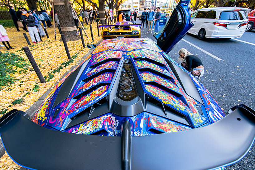 elisa chana cecchetti transforms lamborghini aventador into impressionist canvas in tokyo