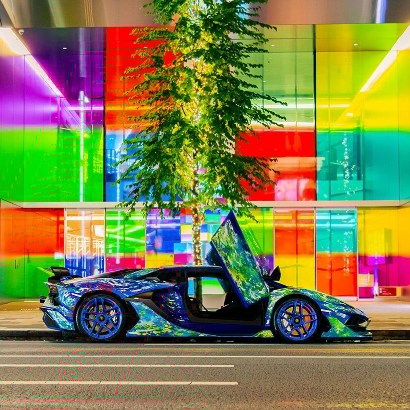 elisa chana cecchetti transforms lamborghini aventador into impressionist canvas in tokyo