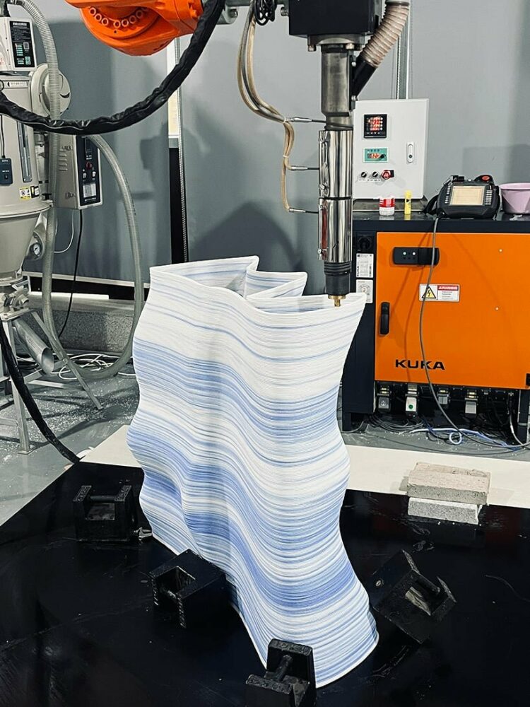 interactive installation glowscape emits warm array of light through its 3D-printed shell