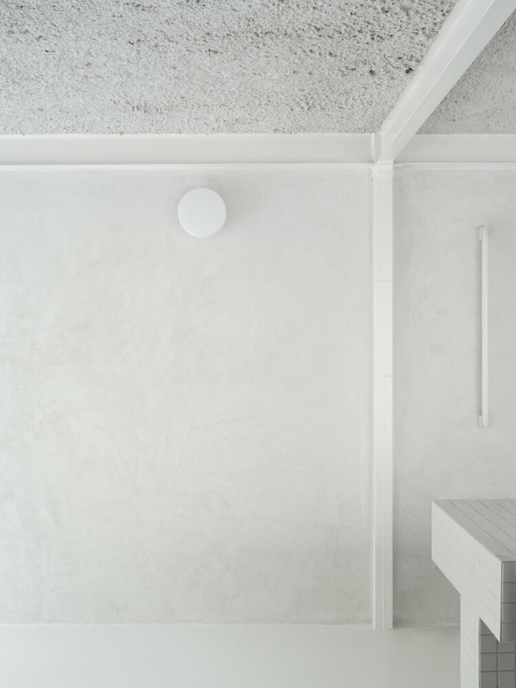 the apartment's materiality is raw and basic