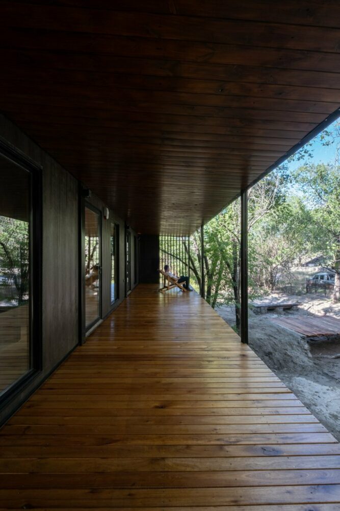 the wood used in the structure is 100% biodegradable and completes its life cycle without harming the environment