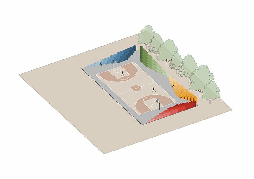 isometric view of St. Mary's School's platform final design