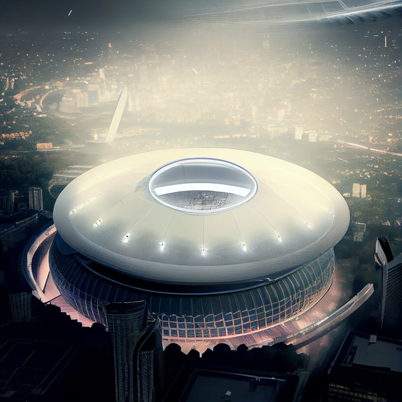 pouria babakhani’s AI explorations envision futuristic soccer stadiums in london