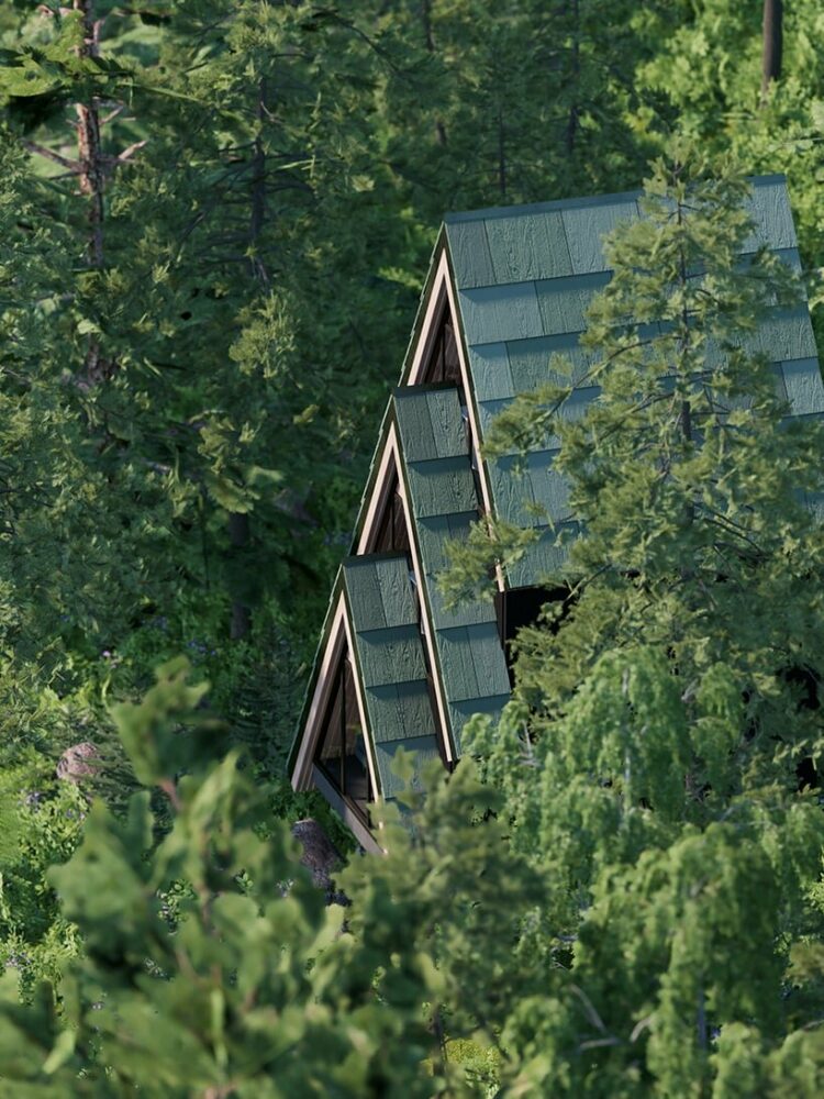 studio beltrame tucks pine-shaped treehouse into italian alps forest