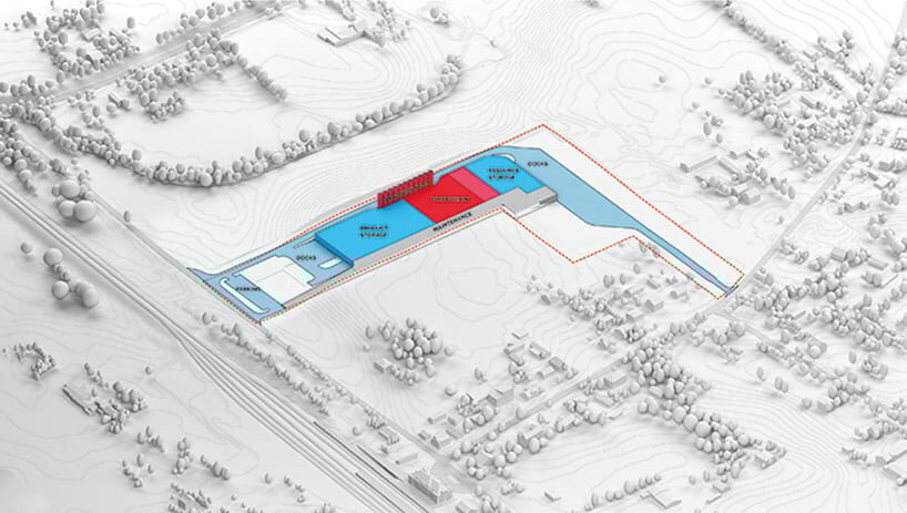 linear factory layout provides storage on each side of the production space
