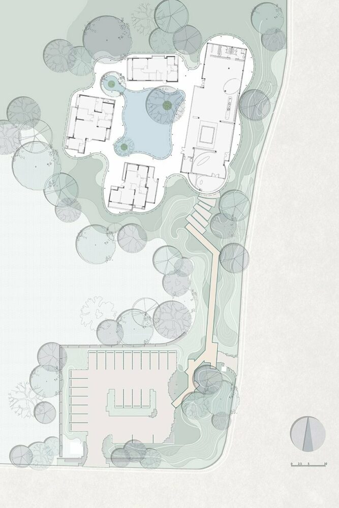 technical drawing of White Orchid pavilion's master plan