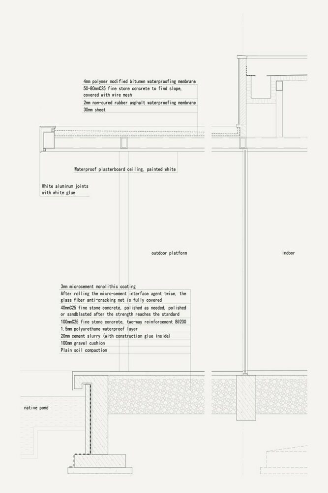 technical drawing of White Orchid pavilion's construction detail