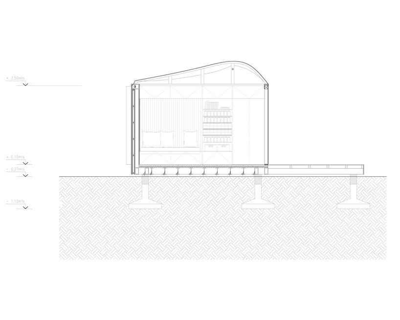 DUB arquitectura tops its ‘atelier-A’ with an undulating roof of translucent fabric